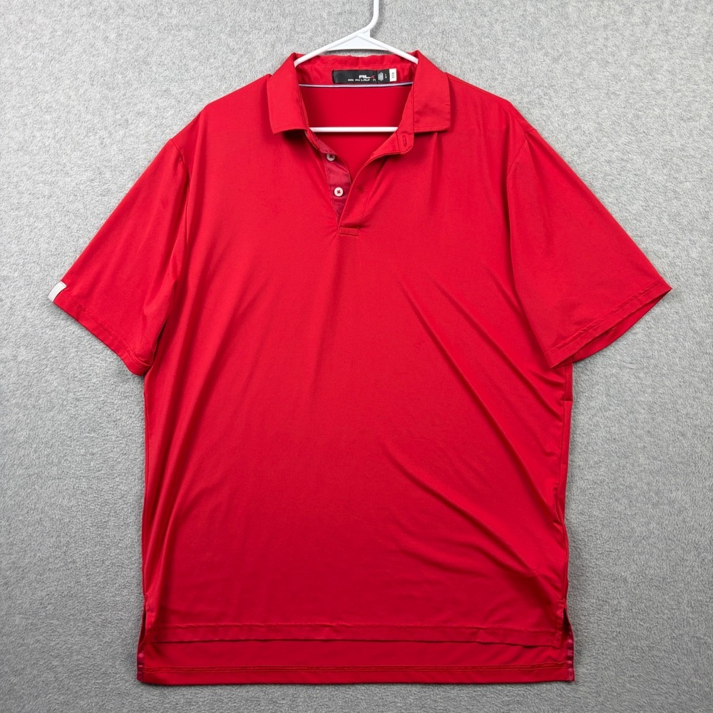 RLX Ralph Lauren Polo Shirt Mens Large Red Golf Performance Stretch Jersey